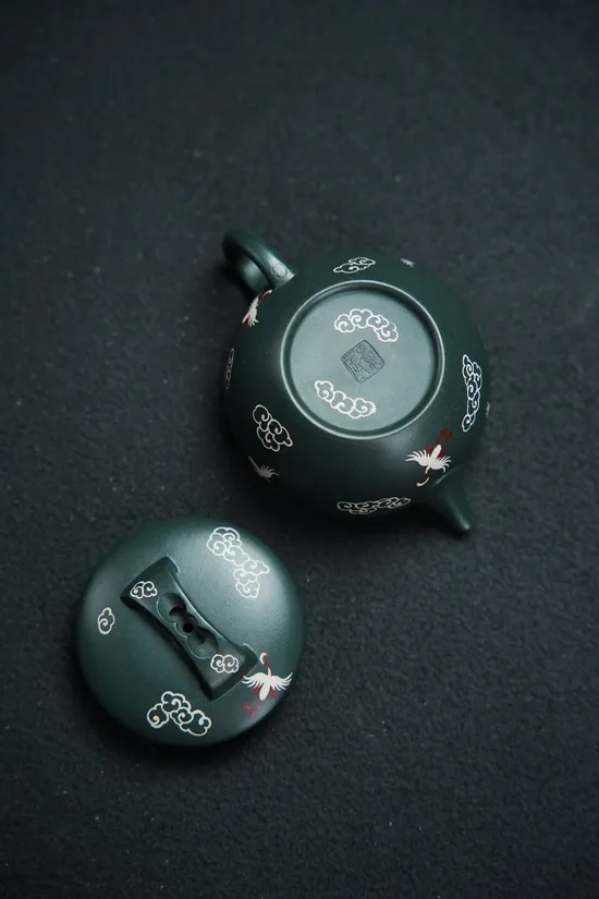 漢瓦紫砂壺 高階墨綠泥手工製作 1