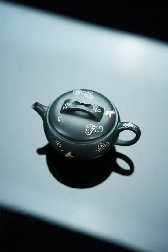 漢瓦紫砂壺 高階墨綠泥手工製作 2