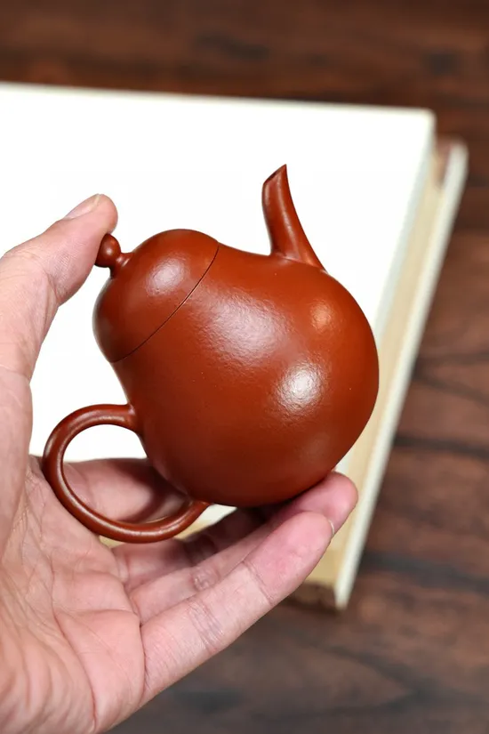 梨形摹古紫砂壺 紅泥手工製作 2