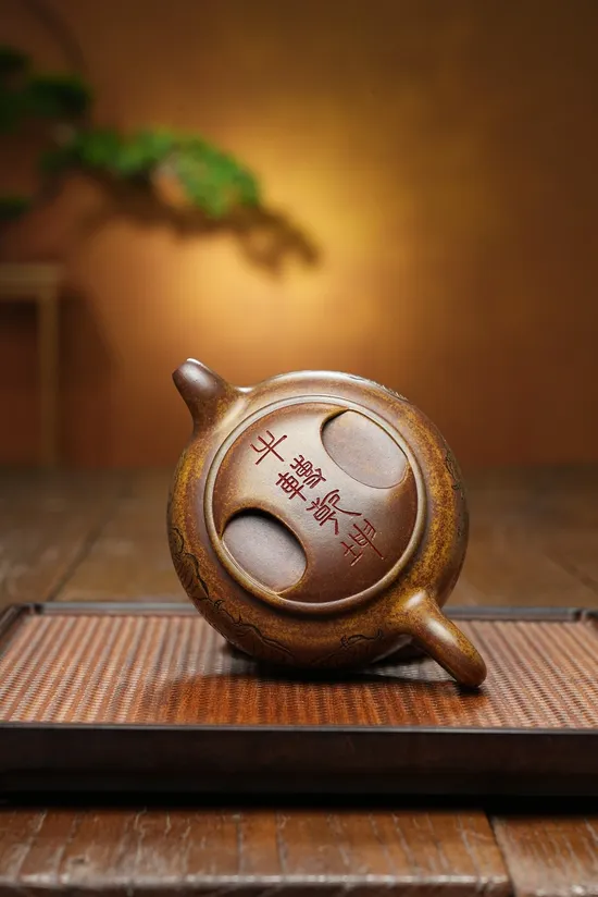 紫砂壺範建新牛蓋吉祥強 黃金砂古龍窯柴燒 2