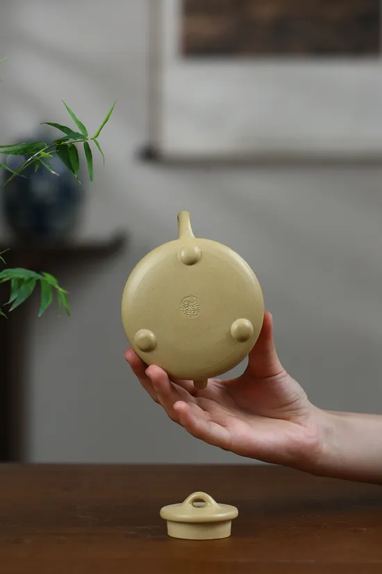 紫砂壺 子冶石瓢 鮑玉華原礦綠泥 220cc 2