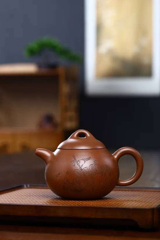 國工精品紫砂壺【匏瓜】文革泥280cc 2