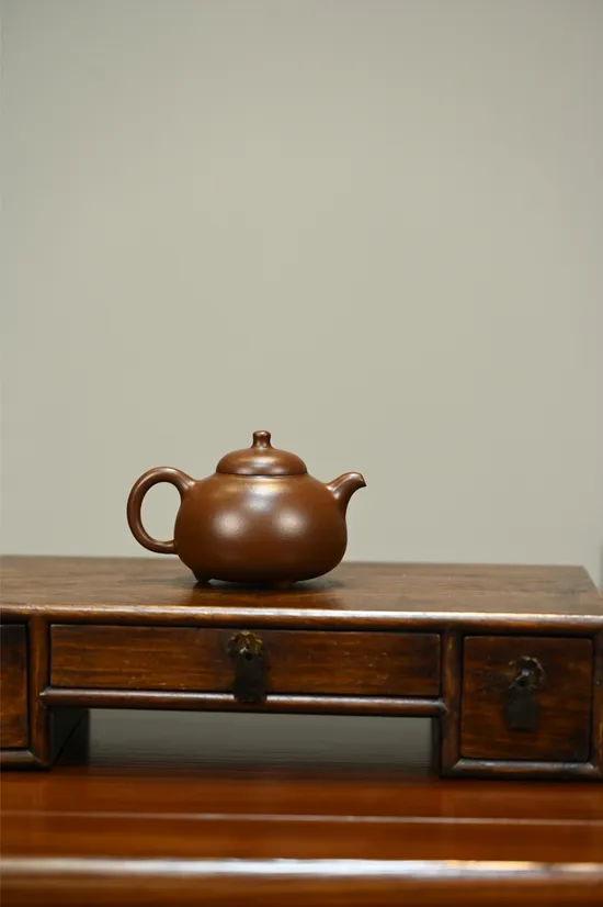 手工紫砂壺三足乳鼎150cc家藏紫泥 2