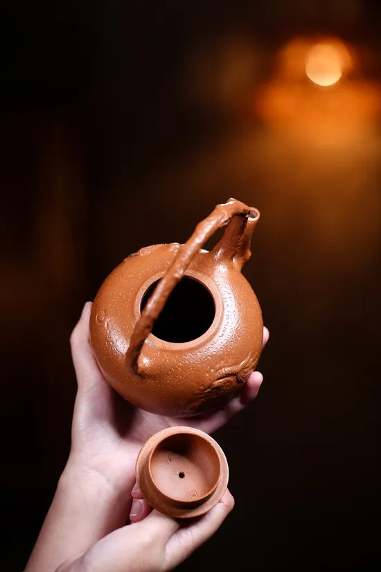 紫砂壺供春提樑 朱維平手工製作 原礦老段泥 2