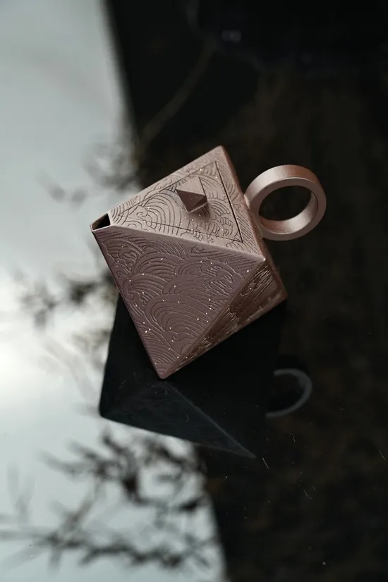 全手工紫砂壺幾何體把玩器 原礦老紫泥200cc獨孔 1