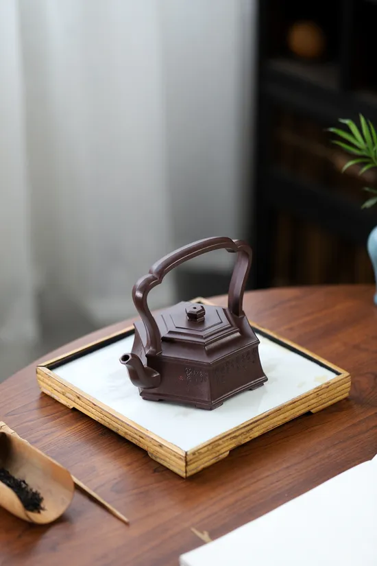 紫砂壺六方提樑收藏級精品 2