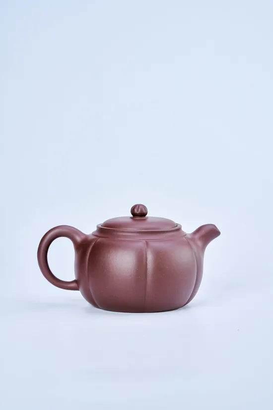 筋紋匏尊紫砂壺｜手工製作家藏老紫泥 1