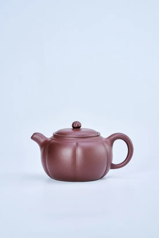 筋紋匏尊紫砂壺｜手工製作家藏老紫泥 2