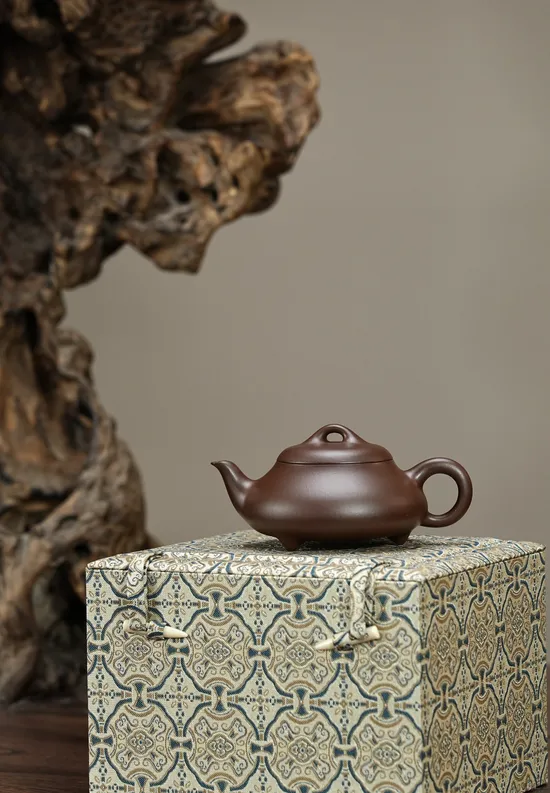 漢棠石瓢紫砂壺老紫泥180cc14孔茶具 1