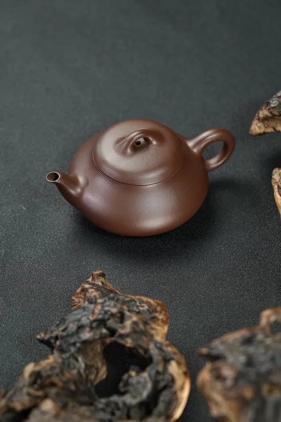 漢棠石瓢紫砂壺老紫泥180cc14孔茶具 2