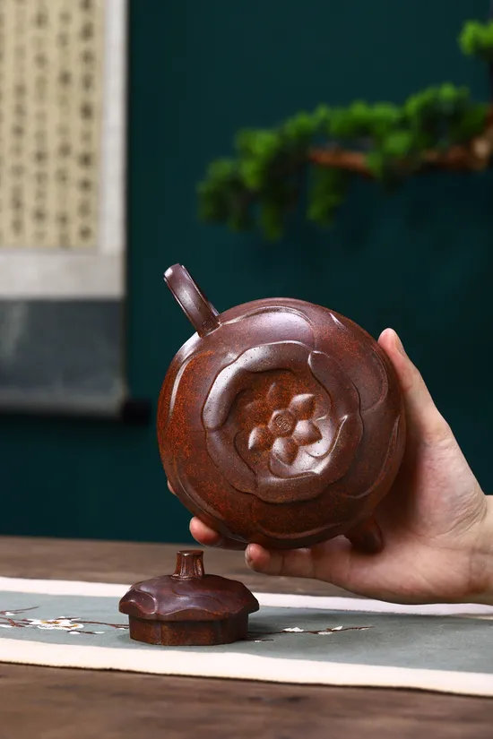 紫砂壺風卷葵原礦龍骨金砂徐老師手工製作 1