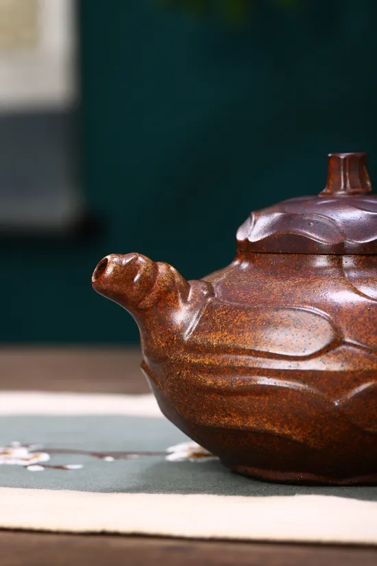 紫砂壺風卷葵原礦龍骨金砂徐老師手工製作 2