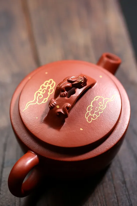 紫砂壺祥瑞漢瓦高工佳作原礦朱泥160cc 1