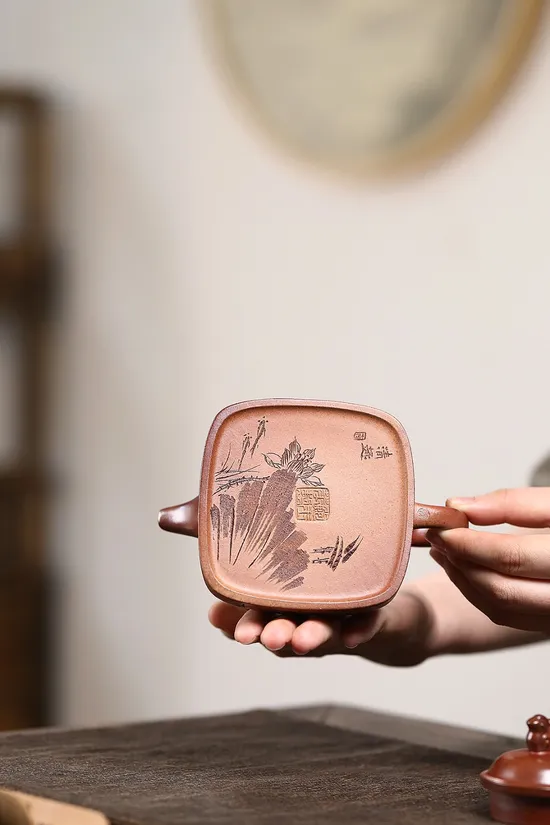 紫砂壺四方坦然 鮑玉華製 精品柴燒茶具 2