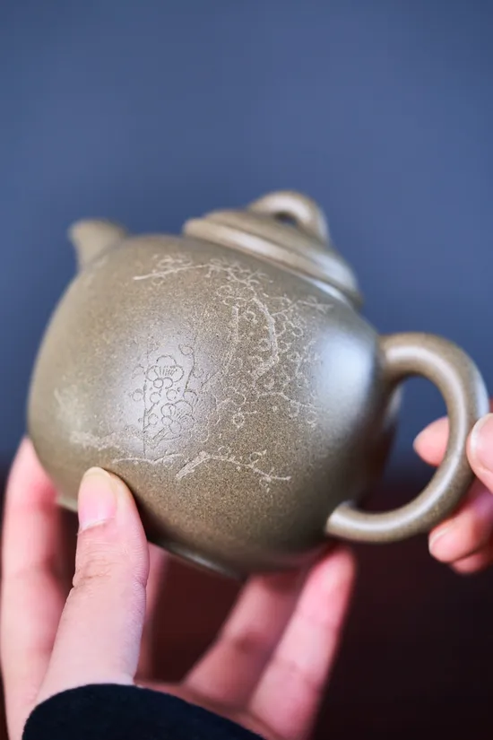 紫砂壺梅香原礦蟹殼青手工製作 2
