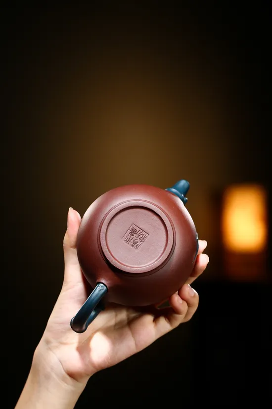 國工新品竹節宮燈紫砂壺原礦紫泥360cc 2