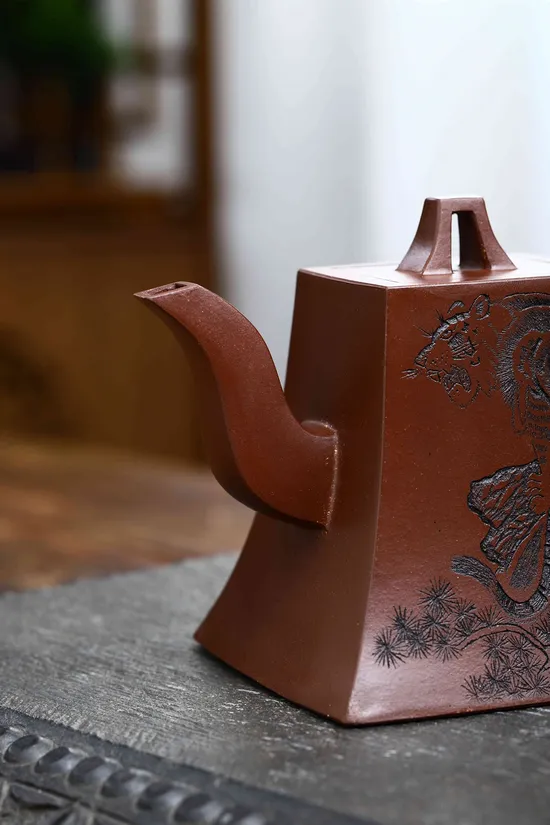 狄姣姣紫砂壺老底槽清泥方器茶具 2