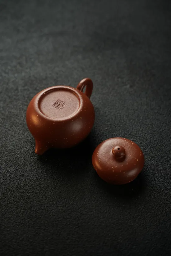 紫砂壺文旦全手工180cc原礦朱泥料金砂隱現 1