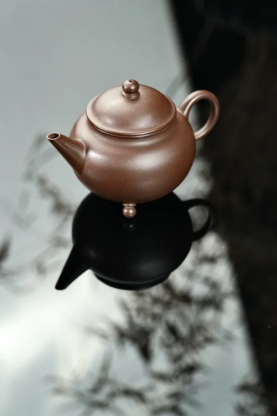 紫砂壺三足水平老紫泥150cc內推14孔 2