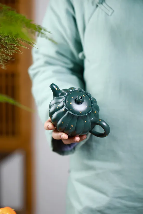 紫砂壺花蕊收藏級作品原礦老綠泥手工精製 2