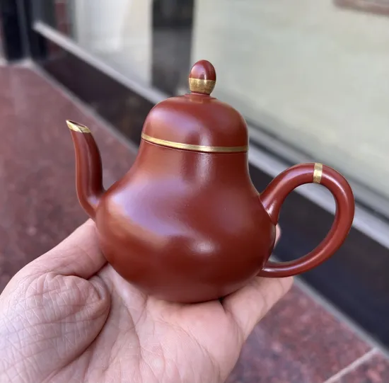 紫砂壺 大紅袍描金工藝經典傳統器 2