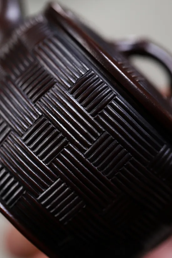 紫砂壺竹編漢瓦國工楊軍保原礦古烏泥手工精製 1