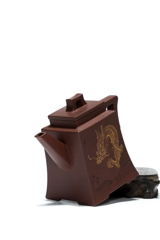 古韻四方紫砂壺 高品質原礦老紫泥工藝品 2