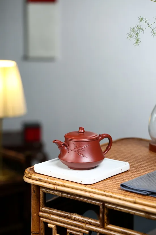 紫砂壺 碗竹壺 高建中 240cc 原礦大紅袍 1