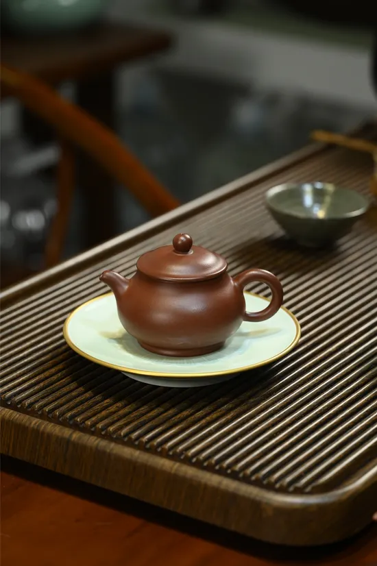 紫砂潘壺手工製作 紫泥260cc茶具 1