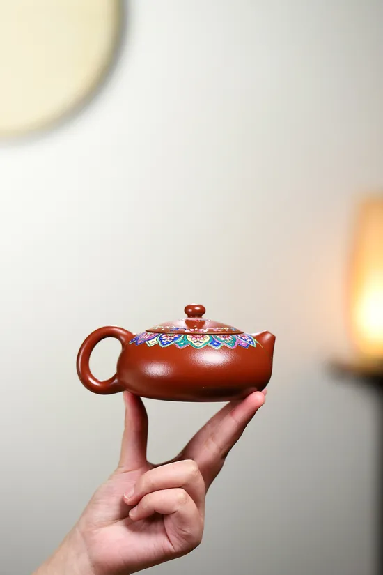 楊鵬老師創作紫砂壺 琺琅彩開花富貴 2