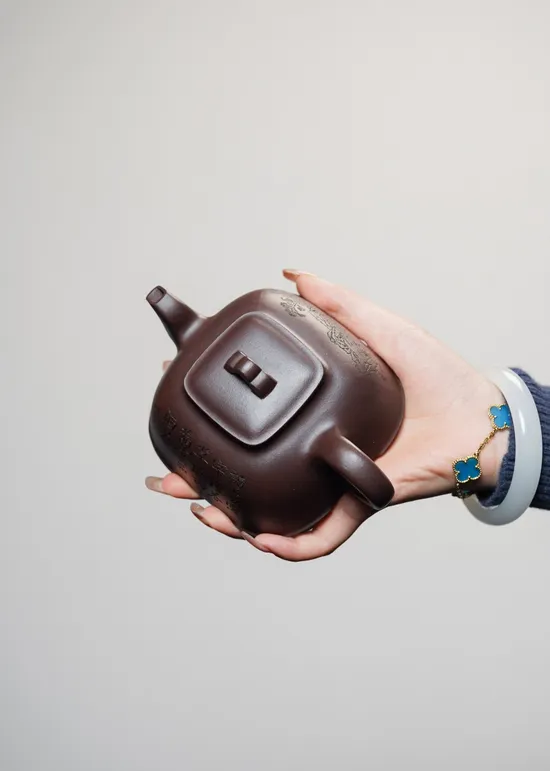 全手工孤稜摹古款紫砂壺原礦老紫泥280cc 1