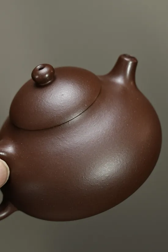 紫砂壺乳釘老紫泥150cc內推7孔 2