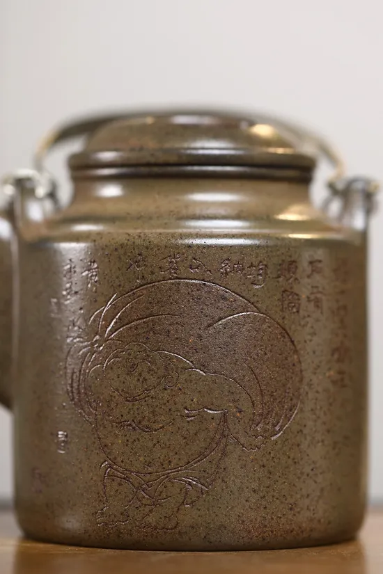 紫砂壺洋桶 鮑玉華柴燒葵金砂茶具 1