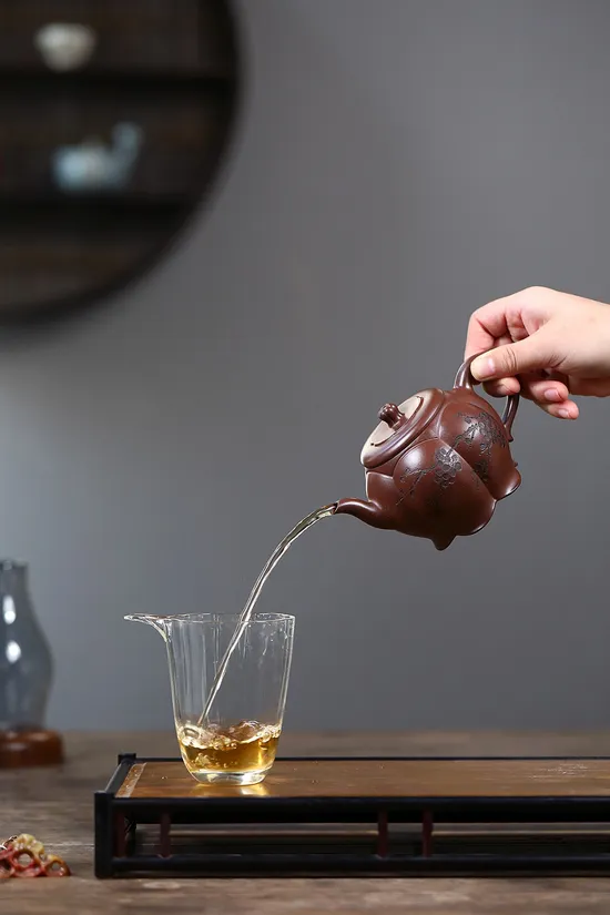 紫砂壺 傲雪寒霜 鮑玉華工藝美術師 紫泥茶具 1