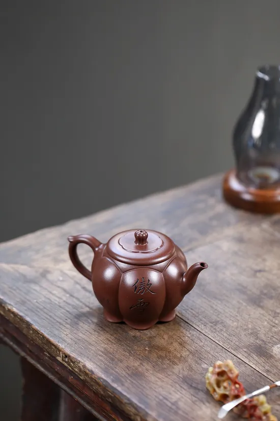 紫砂壺 傲雪寒霜 鮑玉華工藝美術師 紫泥茶具 2