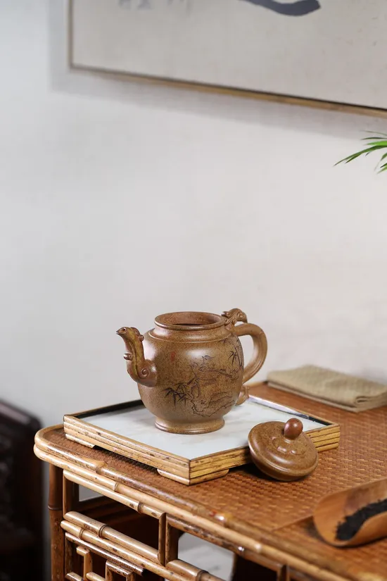 紫砂壺百鳥朝鳳段泥柴燒許時娟國高工佳作 1