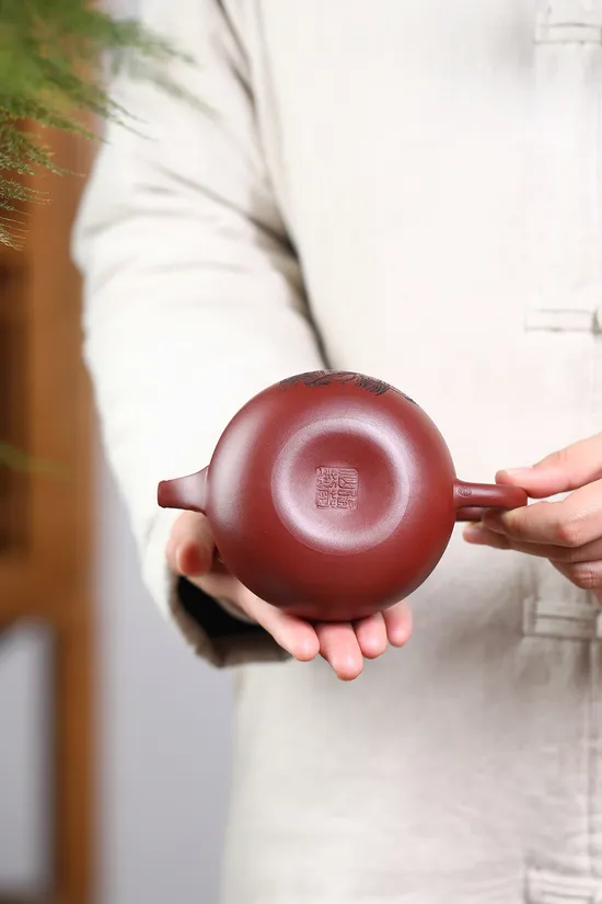 紫砂壺 祥瑞 龍血砂 手工製作 張菊仙 1