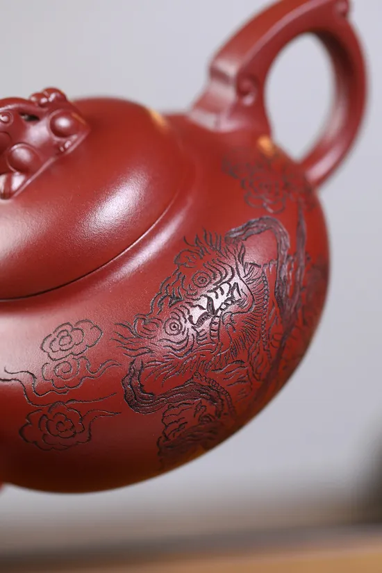 紫砂壺 祥瑞 龍血砂 手工製作 張菊仙 2