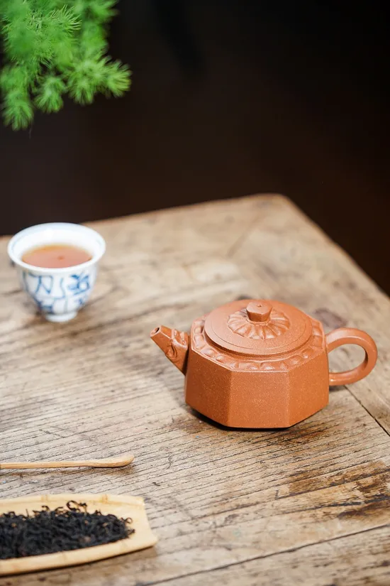 紫砂壺八方龍尊套組 220cc 原礦蟹黃段 胡老師創作 2