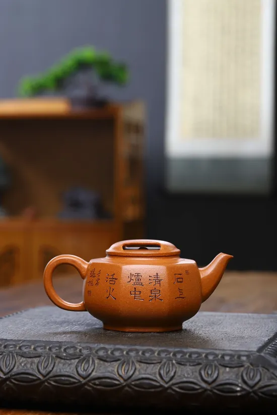 徐六明八方牛蓋紫砂壺手工製作收藏佳品 2