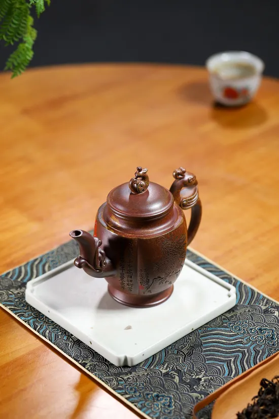 紫砂壺龍鳳呈祥 泥料優質 工藝精湛 2