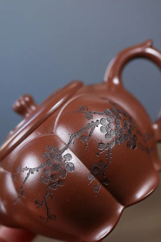 紫砂壺 傲雪寒霜 鮑玉華工藝美術師 老紫泥手工製作 2