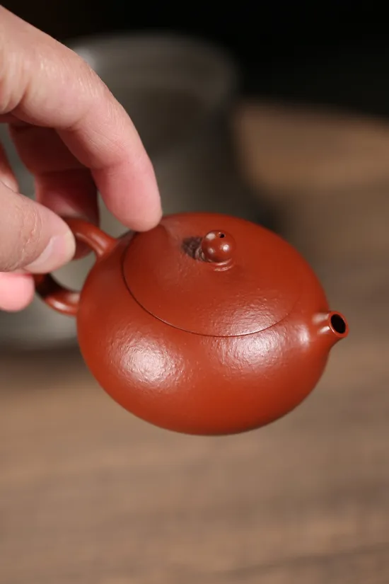 紫砂壺扁西施朱泥120cc茶具 1