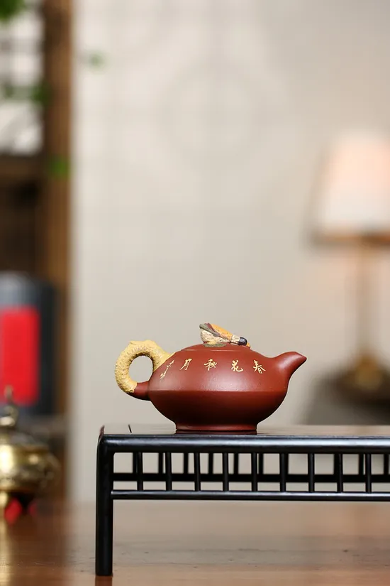 紫砂壺春花秋月國藝師鮑玉華手工製作 1