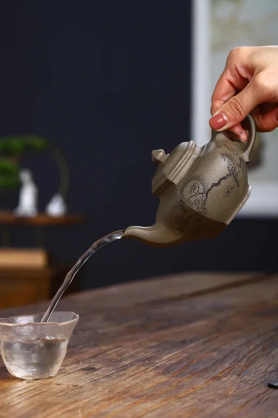 紫砂壺六方笑櫻手工製作國藝師潘雪鋒設計 2