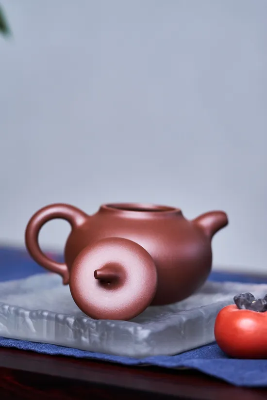 紫砂壺 茄瓜造型 泥料原礦老紫泥 容量220cc 2