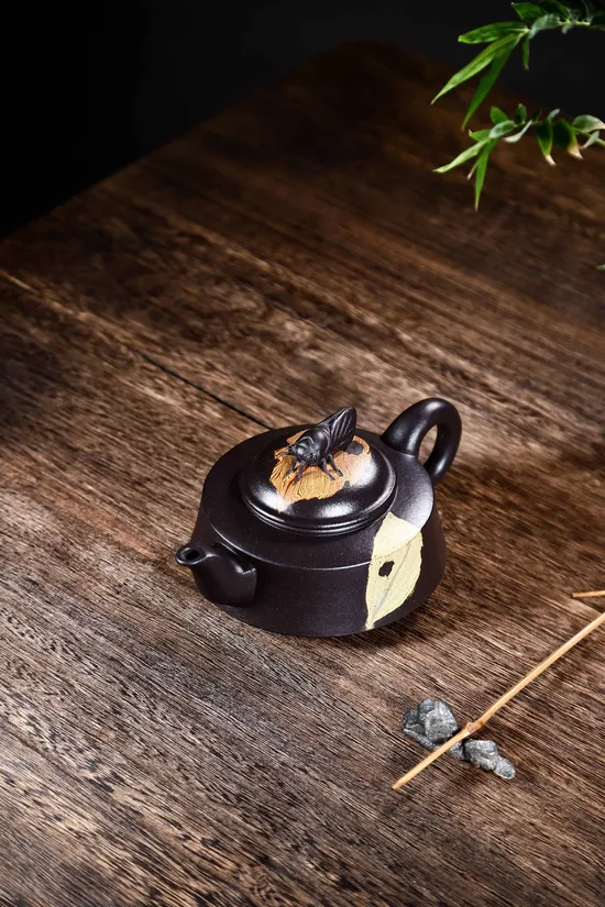 紫砂壺收藏級作品知足常樂原礦黑泥手工製作 1