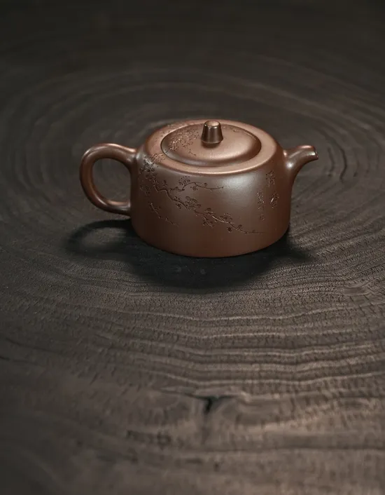 紫砂壺老紫泥井欄150cc手工製作 1