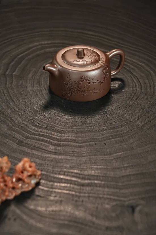 紫砂壺老紫泥井欄150cc手工製作 2