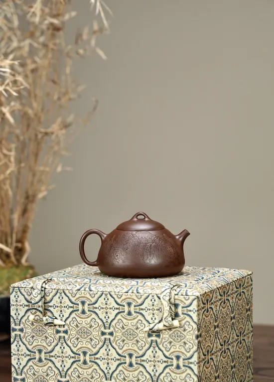 紫砂壺老紫泥空香秦權150cc內推7孔 1